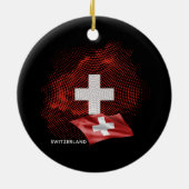 Zwitserland vlag keramisch ornament (Achterkant)