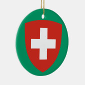 ZWITSERLAND Vlag kerstversiering Keramisch Ornament (Rechts)