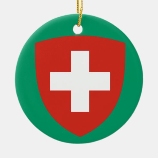 ZWITSERLAND Vlag kerstversiering Keramisch Ornament (Voorkant)