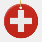 ZWITSERLAND Vlag kerstversiering Keramisch Ornament (Achterkant)