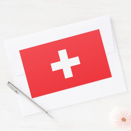 Zwitserland Vlag Klassiek Rechthoekige Sticker (Envelop)