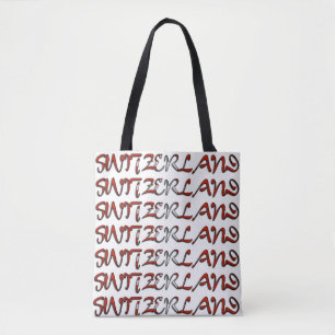 Zwitserland Vlag Kleurtypografie Europees land Tote Bag