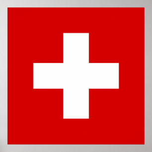 Zwitserland vlag kwaliteit poster