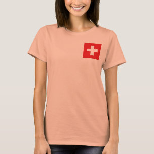 Zwitserland Vlag + Landkaart T-Shirt