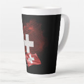 Zwitserland vlag latte mok (Rechterhoek)