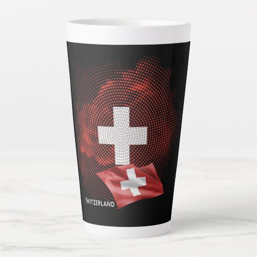 Zwitserland vlag latte mok (Voorkant)