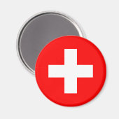 Zwitserland Vlag Magnet (Voorkant / Achterkant)