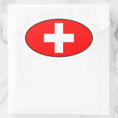 Zwitserland Vlag Ovale Sticker (Tas)