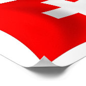 Zwitserland Vlag Poster Print (Hoek)