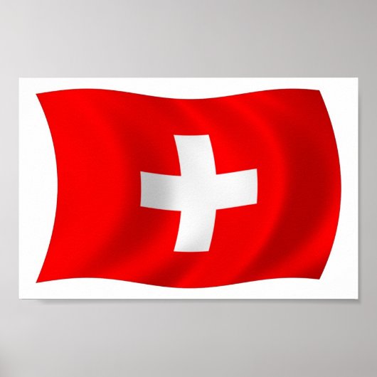 Zwitserland Vlag Poster Print (Voorkant)