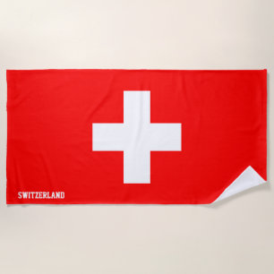 Zwitserland Vlag Prachtig Patriottisch Strandlaken