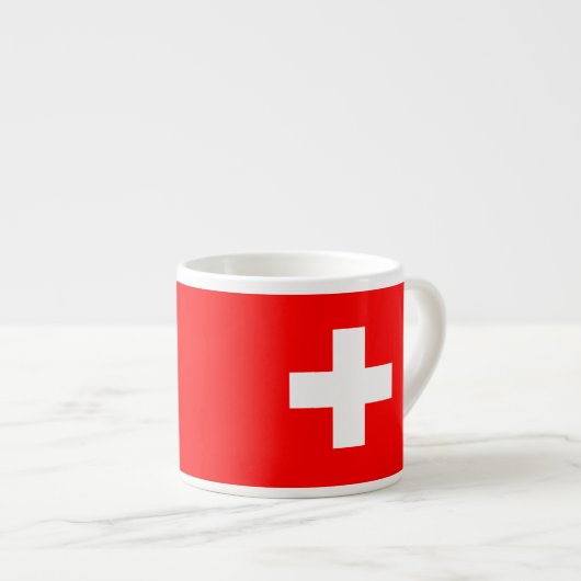 Zwitserland Vlag Rood Witte Kruispatriottisch  Espresso Kop (Voorkant rechts)