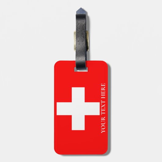 Zwitserland Vlag Schweiz Zwitsers Bagagelabel (Achterkant verticaal)