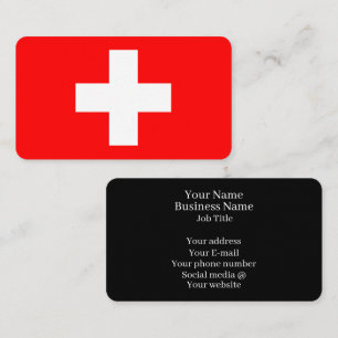 Zwitserland Vlag Schweiz Zwitsers Europa Visitekaartje