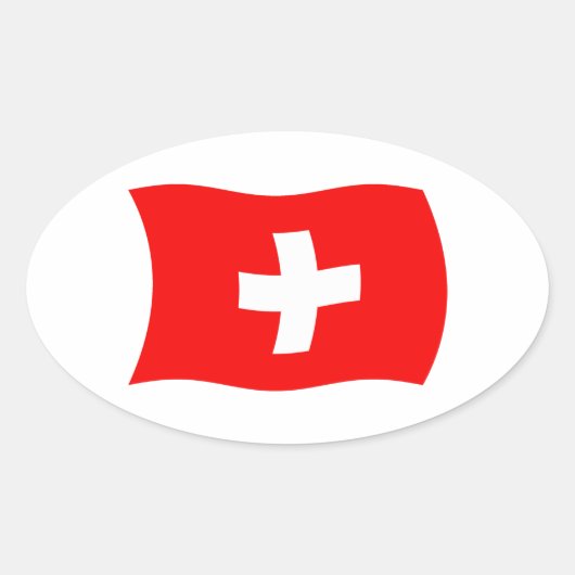 Zwitserland Vlag Sticker (Voorkant)