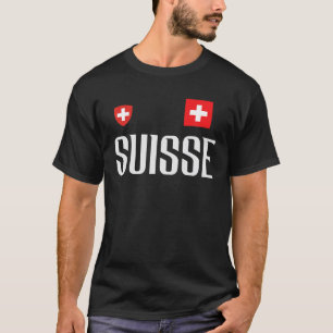 Zwitserland Vlag Suisse Football Voetbal Fan Manne T-shirt