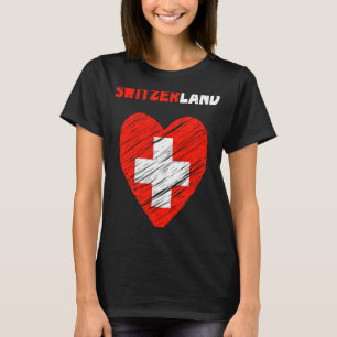 Zwitserland Vlag Vakantie Zwitserland Hart Zwitser T-shirt
