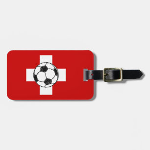 Zwitserland Vlag Voetbal Bagagelabel