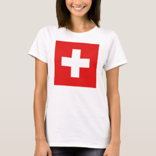 Zwitserland Vlag x Kaart T-Shirt