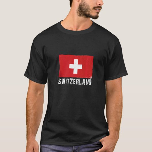 Zwitserland Vlag Zwitserland Kaart Zwitserland T-shirt (Voorkant)