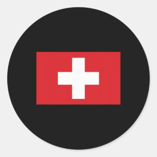 Zwitserland Vlag Zwitserse Wandelaars Skiën Mannen Ronde Sticker