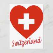 Zwitserland Vlaggenhart Briefkaart (Voorkant)