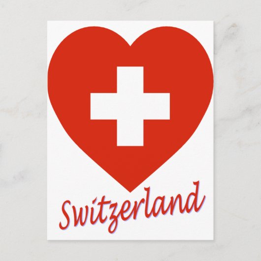 Zwitserland Vlaggenhart Briefkaart (Voorkant)
