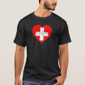 Zwitserland Vlaggenkleuren Hart T-Shirt (Voorkant)