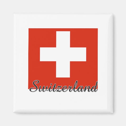 Zwitserland Vlaggenontwerp Magneet (Voorkant)