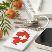 zwitserland - vlagkaart zwitserland sleutelhanger (Voorkant Rechts)