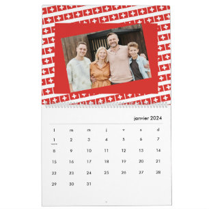 Zwitserland   Voeg uw foto toe Swiss Flag 2026 Kalender