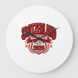 Zwitserland Voetbal 2026 Voetbal Vet Land Typogr Grote Klok