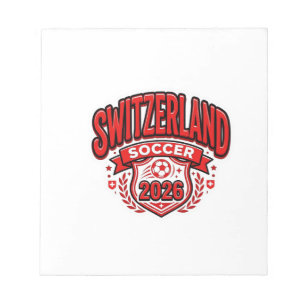 Zwitserland Voetbal 2026 Voetbal Vet Land Typogr Notitieblok