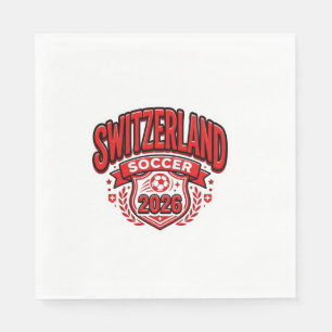 Zwitserland Voetbal 2026 Voetbal Vet Land Typogr Servet