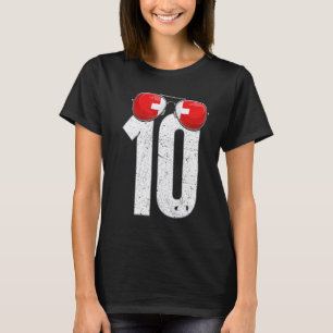 Zwitserland Voetballer Nummer 10 Zwitserse vlag T-shirt