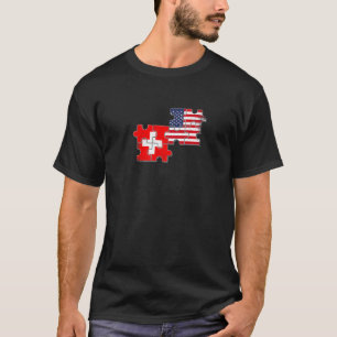 Zwitserland VS Liefde Roots Zwitserse Amerikaanse  T-shirt
