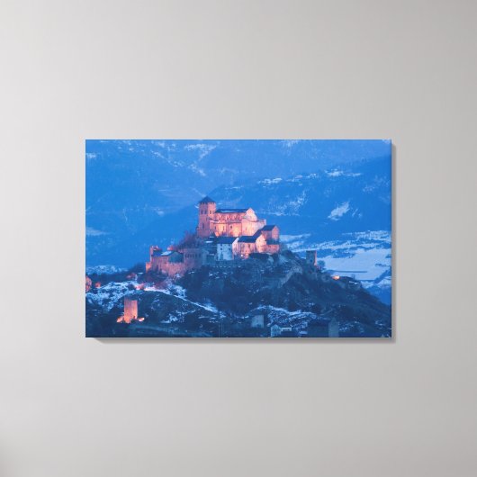ZWITSERLAND, Wallis/Valais, SION: Basilique de Canvas Afdruk (Voorkant)