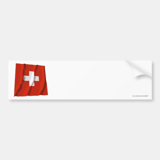 Zwitserland Waving Flag Bumpersticker (Voorkant)