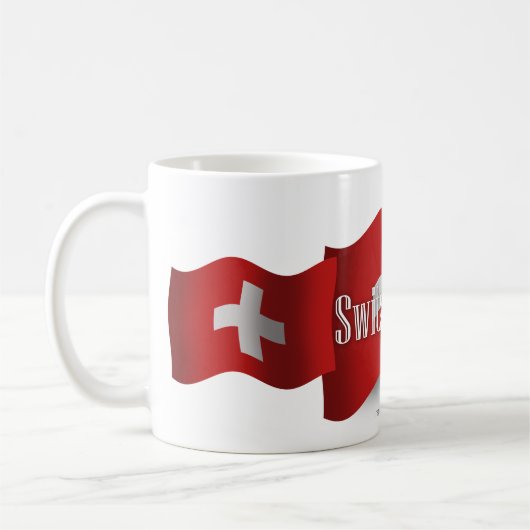 Zwitserland Waving Flag Koffiemok (Links)