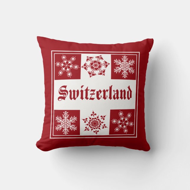 Zwitserland Winter Wonderland Ski Chalet Kussen (Voorkant)
