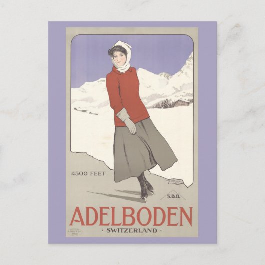 Zwitserland Winterschaatsen Zwitsers Reizen Briefkaart (Voorkant)