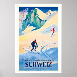 Zwitserland Wintervreugde in de Hoge Sonningen Poster