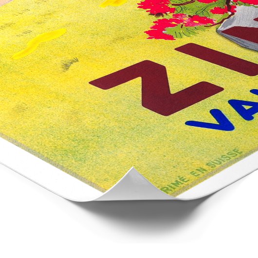 Zwitserland Zinaal Poster voor reizen teruggezet (Hoek)