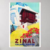 Zwitserland Zinaal Poster voor reizen teruggezet (Voorkant)