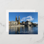 Zwitserland Zürich Ansichtkaart Folie Feestdagen Briefkaart (Voorkant / Achterkant)
