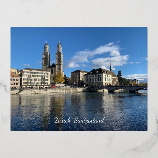 Zwitserland Zürich Ansichtkaart Folie Feestdagen Briefkaart (Voorkant)