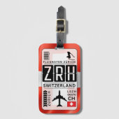 Zwitserland Zürich Bagagelabel (Voorkant (verticaal))
