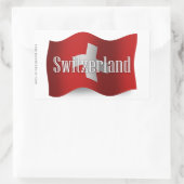Zwitserland zwaaiende vlag rechthoekige sticker (Tas)