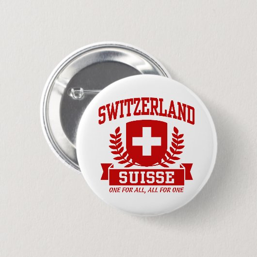 Zwitserland Zwitserland Ronde Button 5,7 Cm (Voorkant /achterkant)
