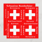Zwitserland, Zwitserland, Schweiz, Svizzera Uitnod Kaart (Voorkant / Achterkant)